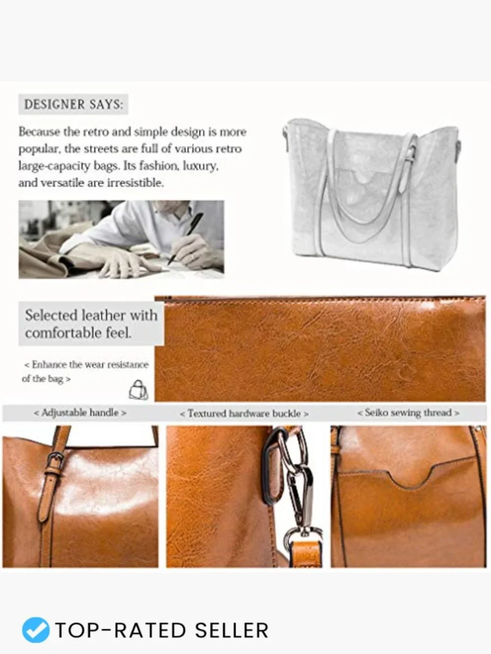 Faux Leather Tote Bag Top Handle Satchel Purse Work Shoulder Crossbody